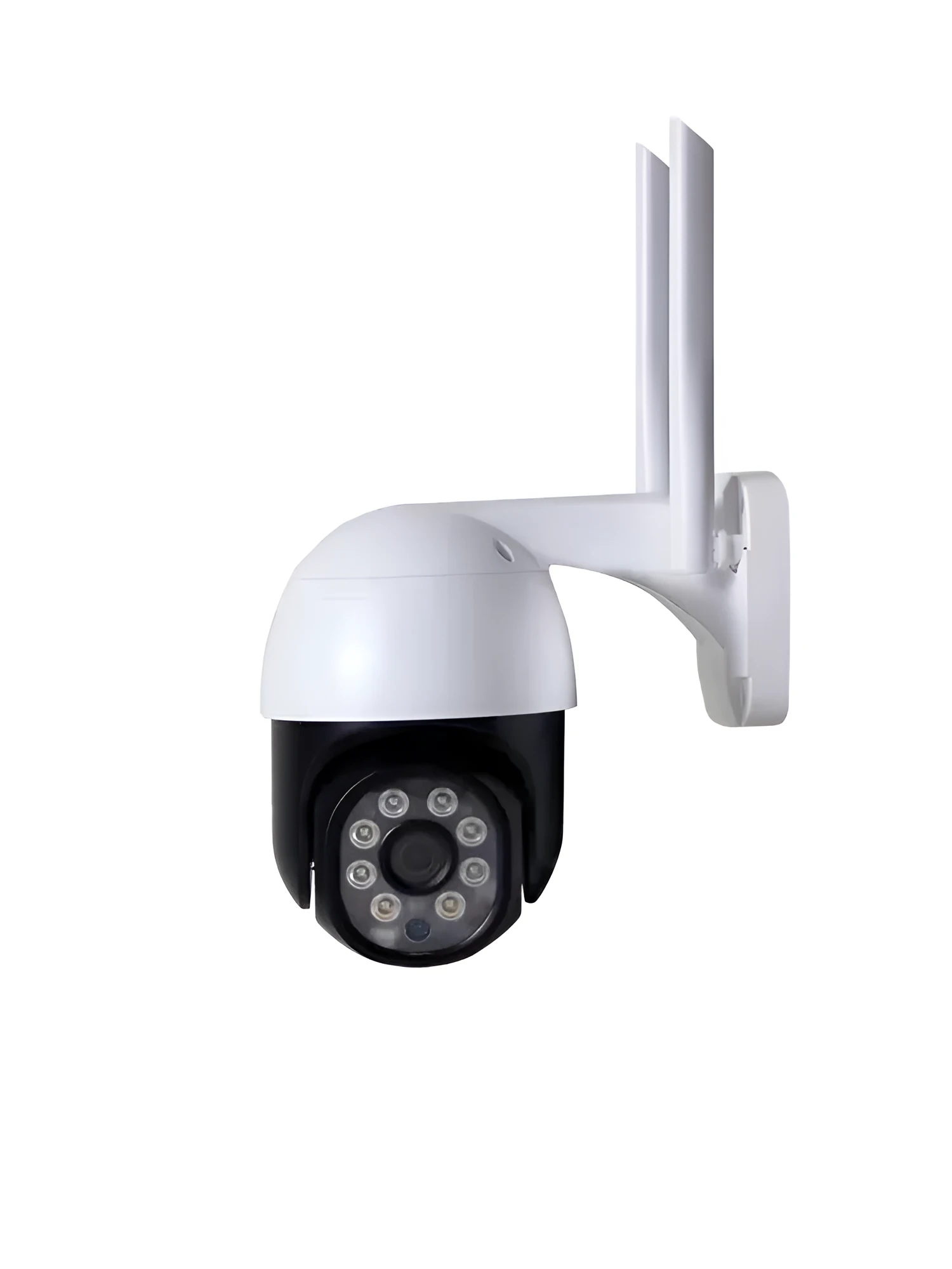 White 2-inch wireless surveillance camera with 5MP resolution and 6mm lens for outdoor monitoring