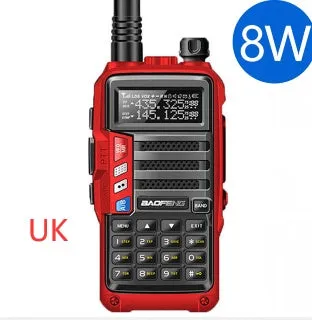 8W VHF/UHF handheld walkie-talkie station with antenna and 2800mAh lithium battery