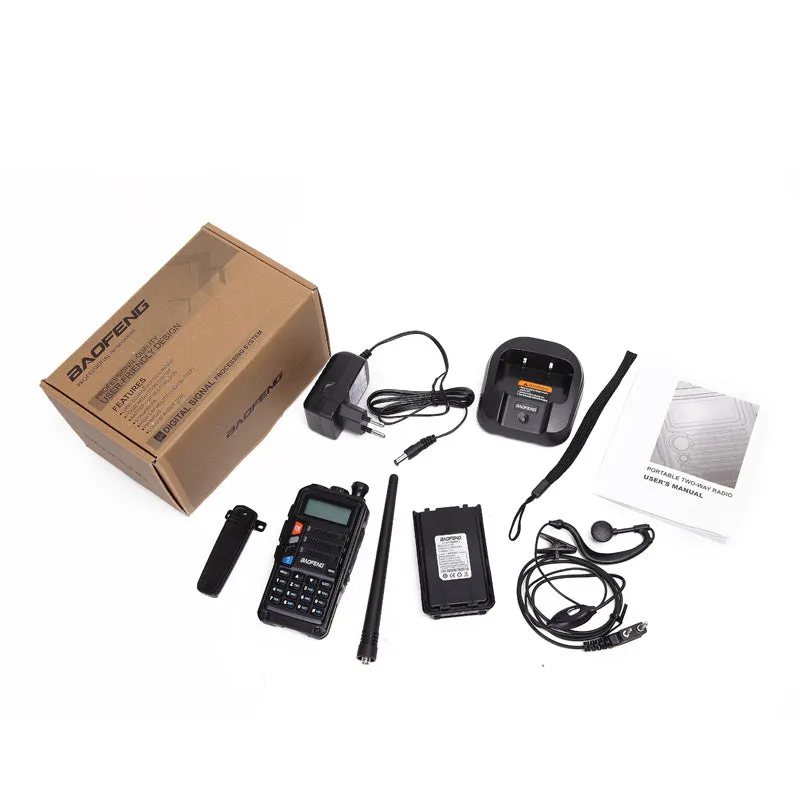 8W VHF/UHF handheld walkie-talkie station with antenna and 2800mAh lithium battery