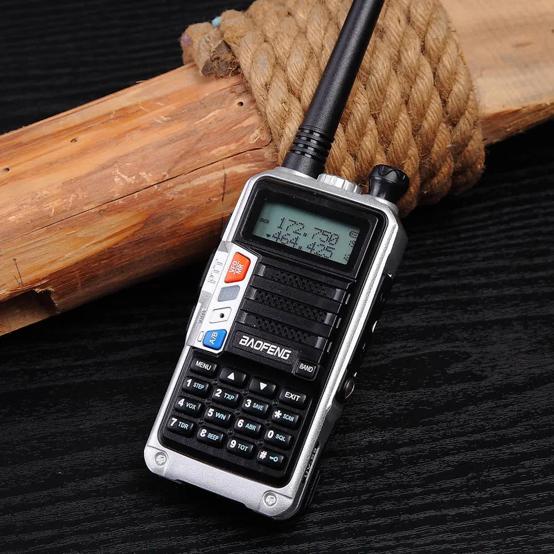 8W VHF/UHF handheld walkie-talkie station with antenna and 2800mAh lithium battery