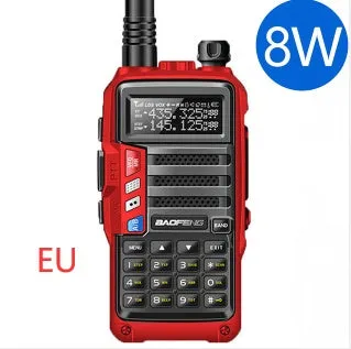 8W VHF/UHF handheld walkie-talkie station with antenna and 2800mAh lithium battery