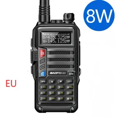 8W VHF/UHF handheld walkie-talkie station with antenna and 2800mAh lithium battery