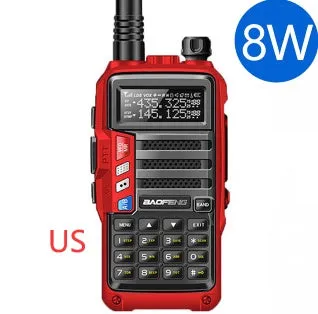 8W VHF/UHF handheld walkie-talkie station with antenna and 2800mAh lithium battery