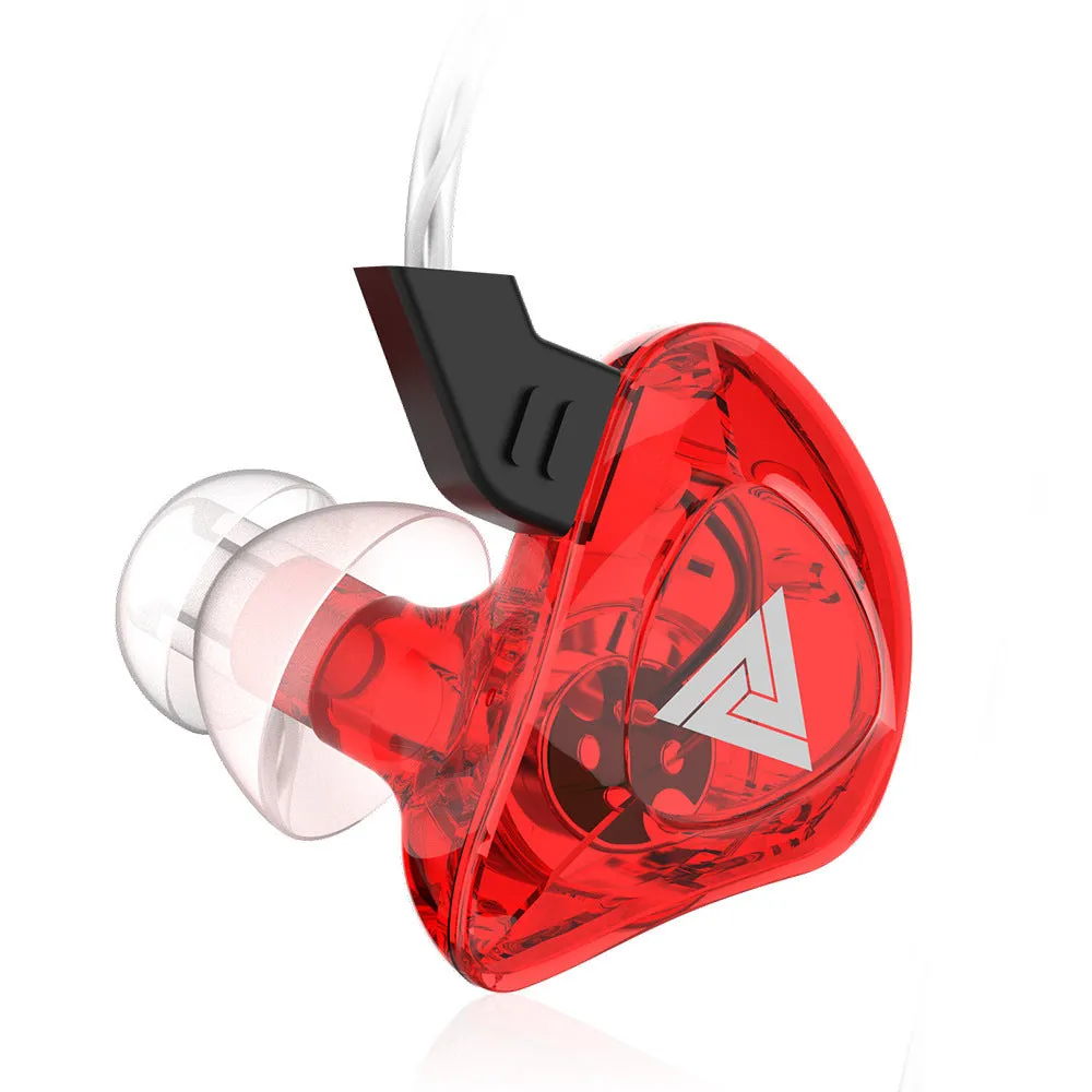 Sports ear-wrap earphone with silicone earplugs and 3.5mm in-line plug in red colour