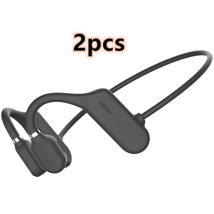 In-ear wireless sports headphones in black with open-ear design and IPX6 waterproof rating