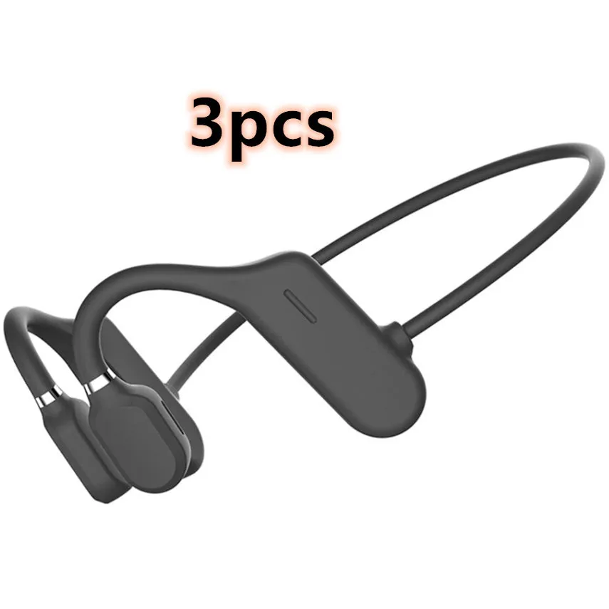 In-ear wireless sports headphones in black with open-ear design and IPX6 waterproof rating