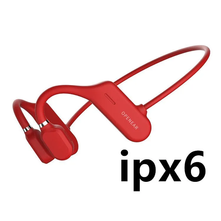 In-ear wireless sports headphones in black with open-ear design and IPX6 waterproof rating
