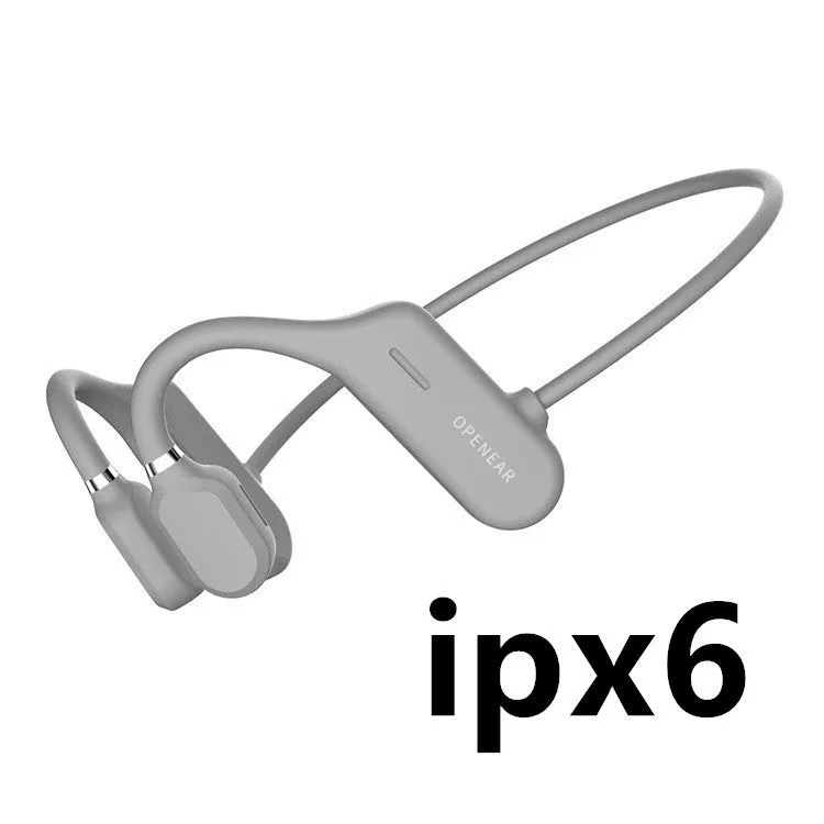 In-ear wireless sports headphones in black with open-ear design and IPX6 waterproof rating