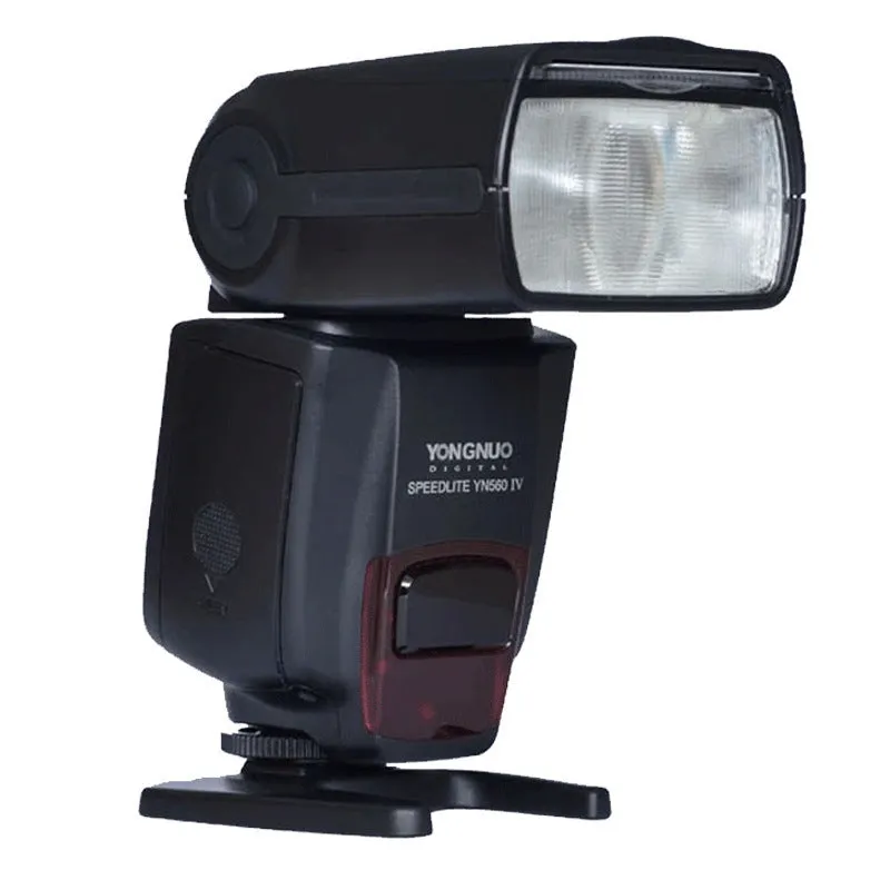 Black universal camera on-board flash with 58 guide number for Canon Nikon cameras, rotatable head, 24-105mm range