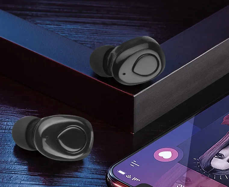 In-ear Bluetooth headset with Bluetooth 5.0, stereo sound, voice control, 15m range, black version