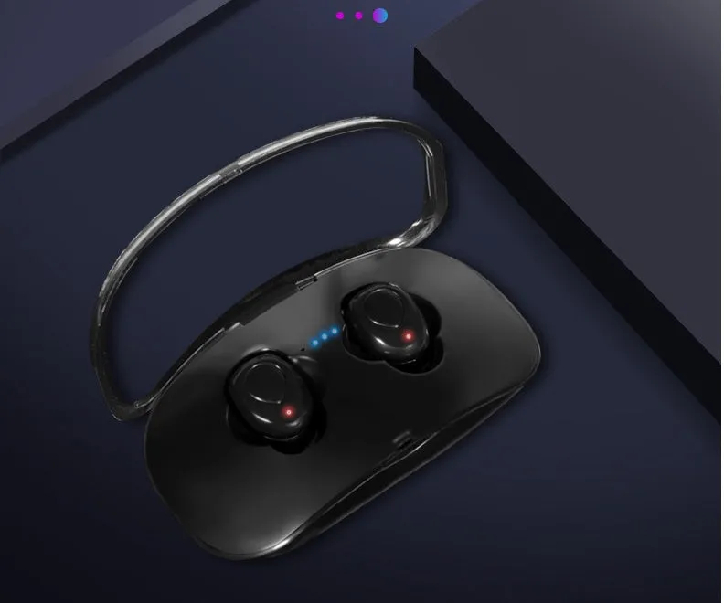 In-ear Bluetooth headset with Bluetooth 5.0, stereo sound, voice control, 15m range, black version