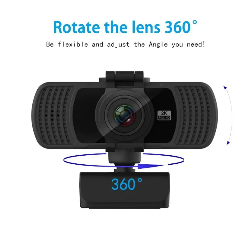 USB webcam with 4MP CMOS sensor, auto focus, built-in microphone, USB 2.0, black plastic, 90g