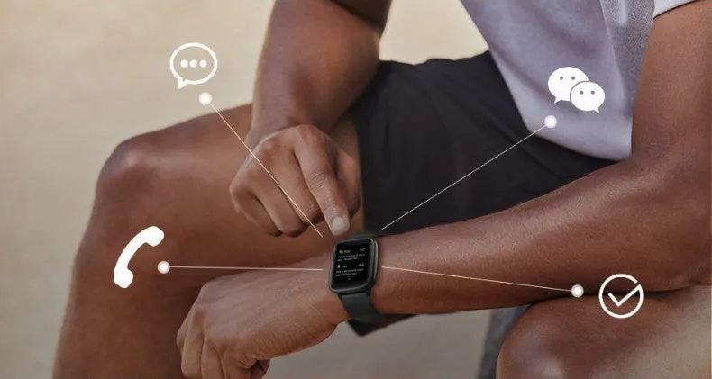 205L heart rate waterproof bracelet in black with touch controls and health monitoring features