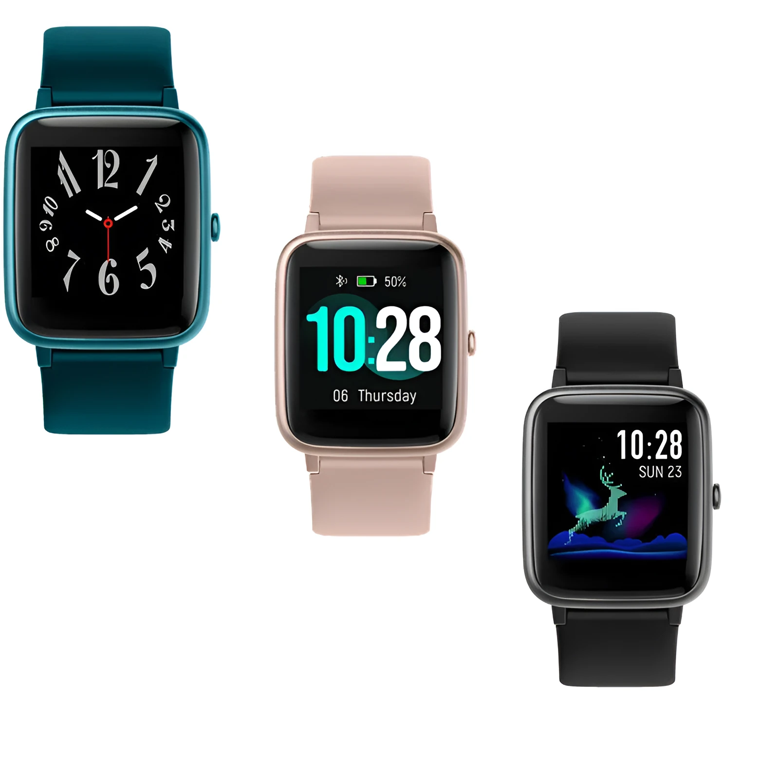 205L heart rate waterproof bracelet in black with touch controls and health monitoring features