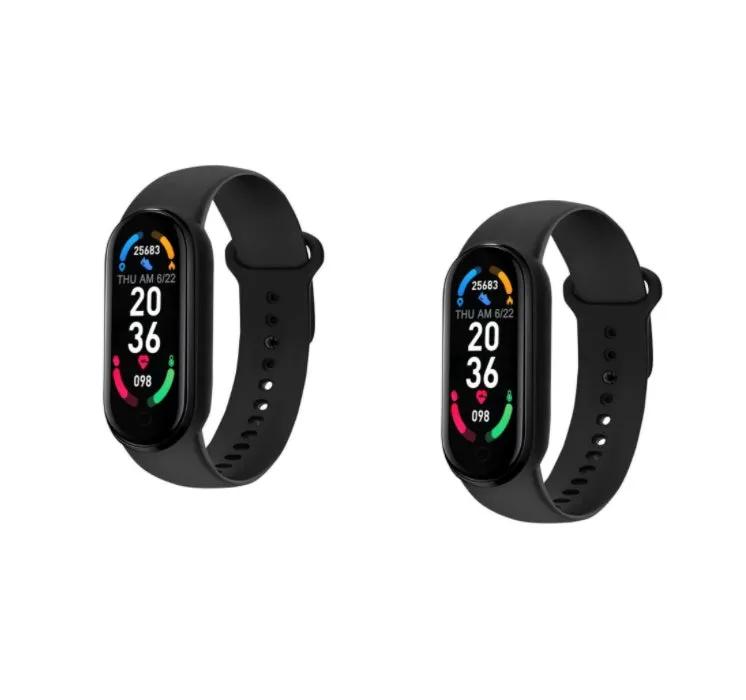 Smart fitness tracker bracelet with heart rate blood pressure blood oxygen monitor and 0.96 inch OLED display in black