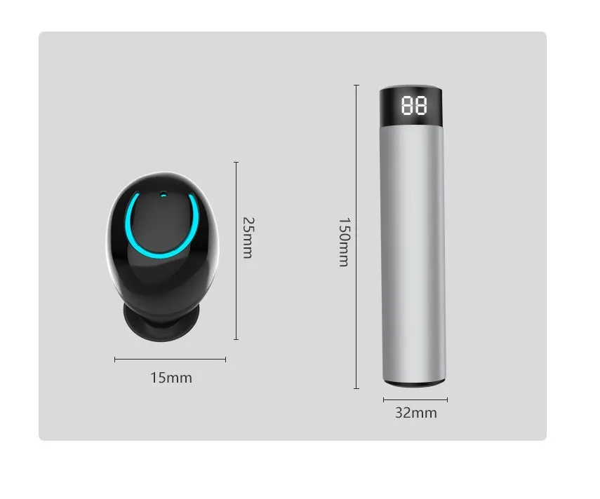 Q67 Bluetooth headset sports running TWS double ears wireless earbuds with charging case in golden and black colours