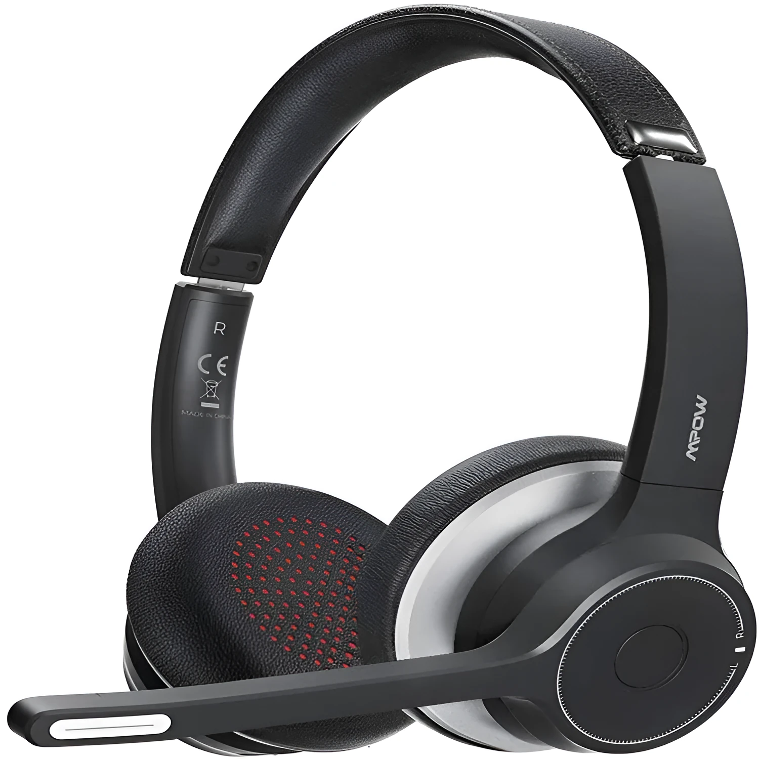Black noise reduction earphone with head mounted design and Bluetooth 5.0
