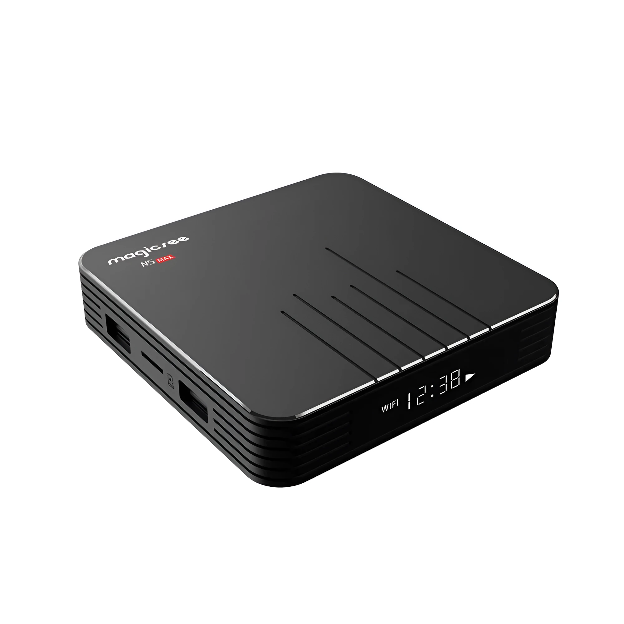 N5 MAX+ Android TV box in black with Amlogic S905X3 4GB RAM 64GB 4K HDMI 2.1 media streamer