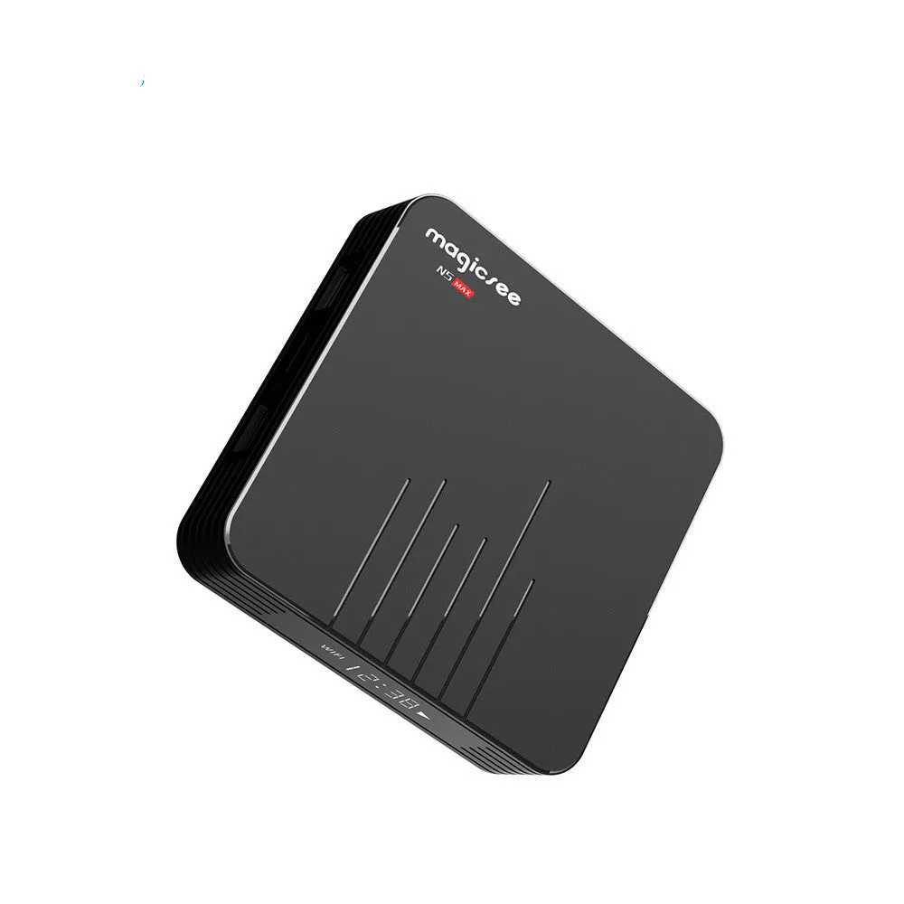 N5 MAX+ Android TV box in black with Amlogic S905X3 4GB RAM 64GB 4K HDMI 2.1 media streamer