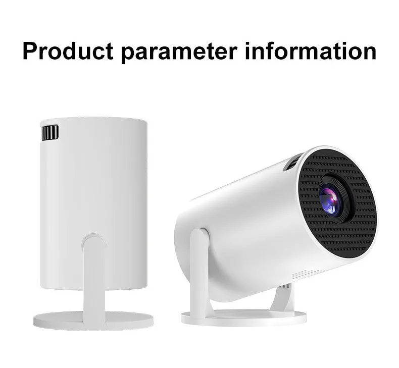 White mini wireless portable projector with HD 1080p resolution for home use