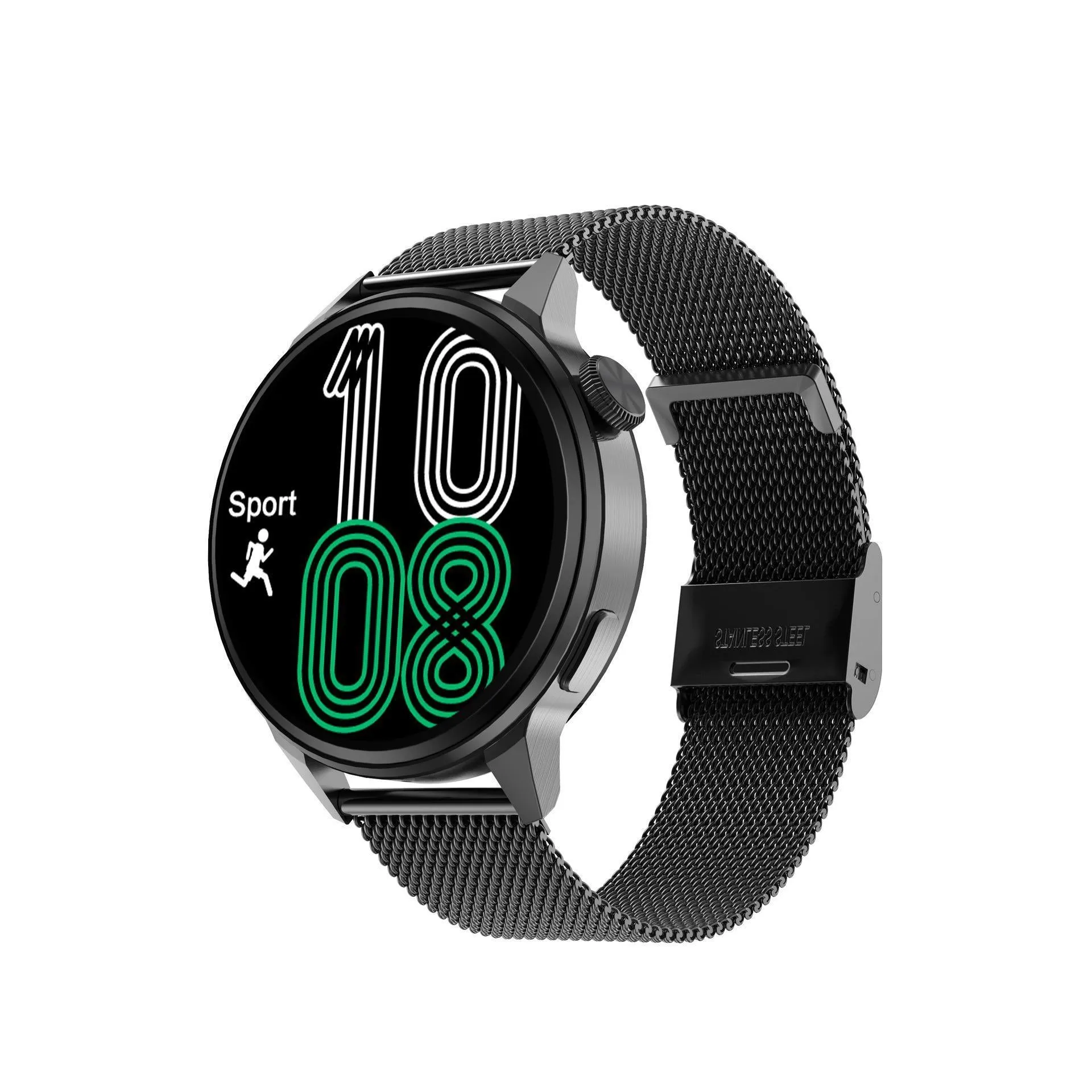 Fashionable smartwatch with Bluetooth calling and wireless charging on wrist showing 1.36-inch TFT screen