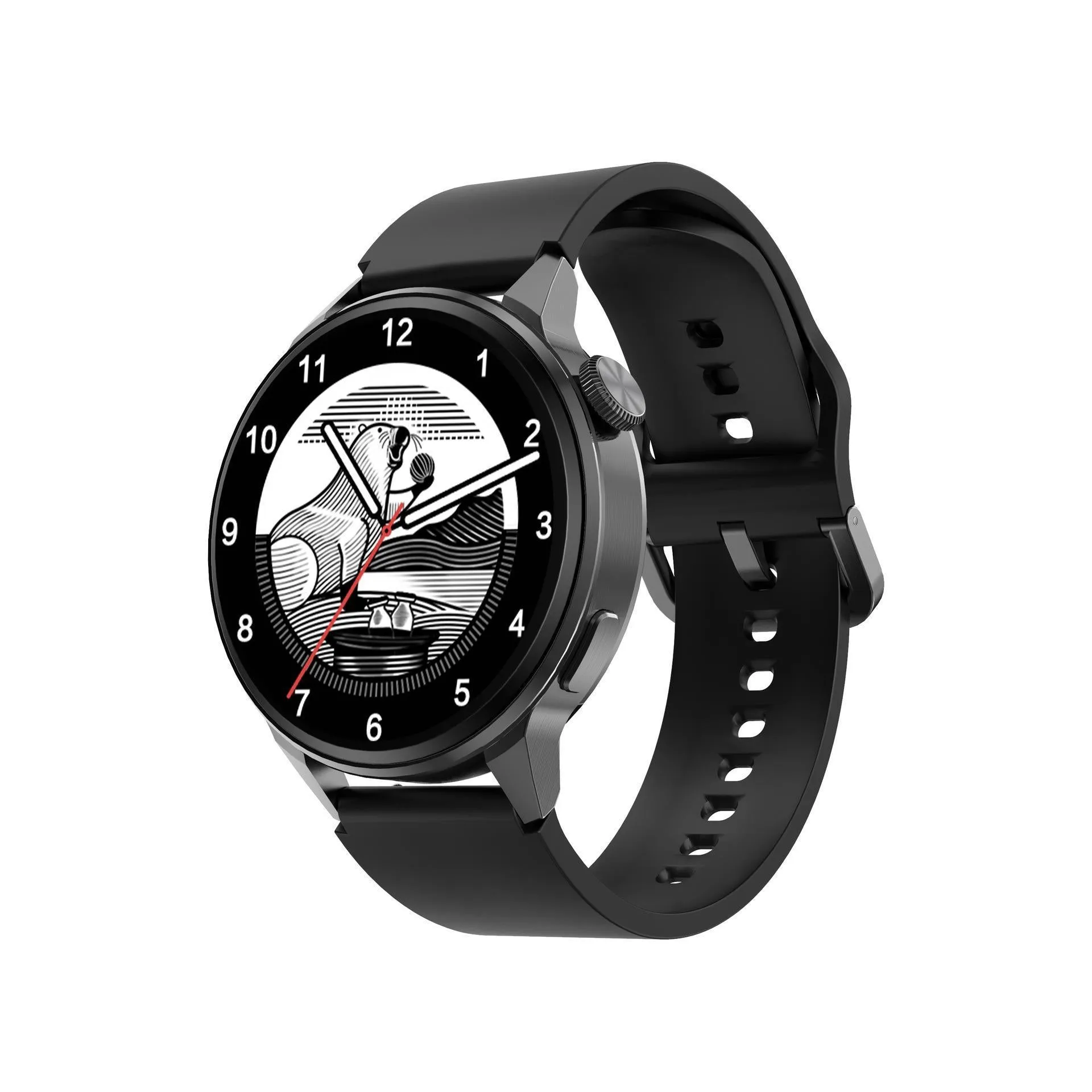 Fashionable smartwatch with Bluetooth calling and wireless charging on wrist showing 1.36-inch TFT screen