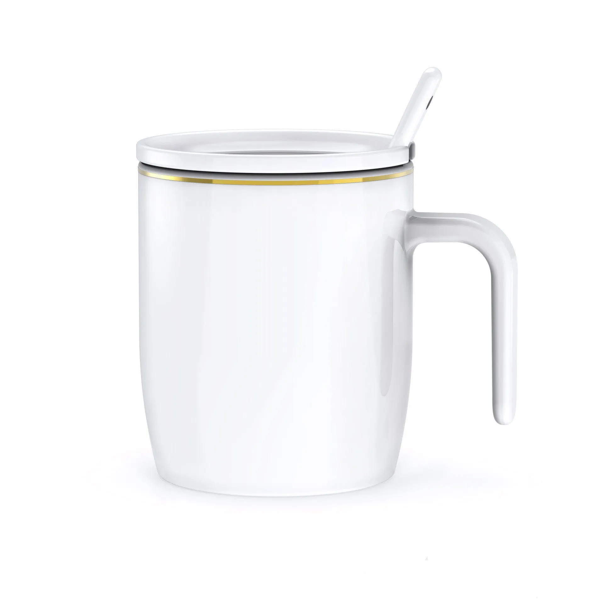 Ceramic wireless charging mug 200ml with handle on a wireless charger, models M8 and R9 available