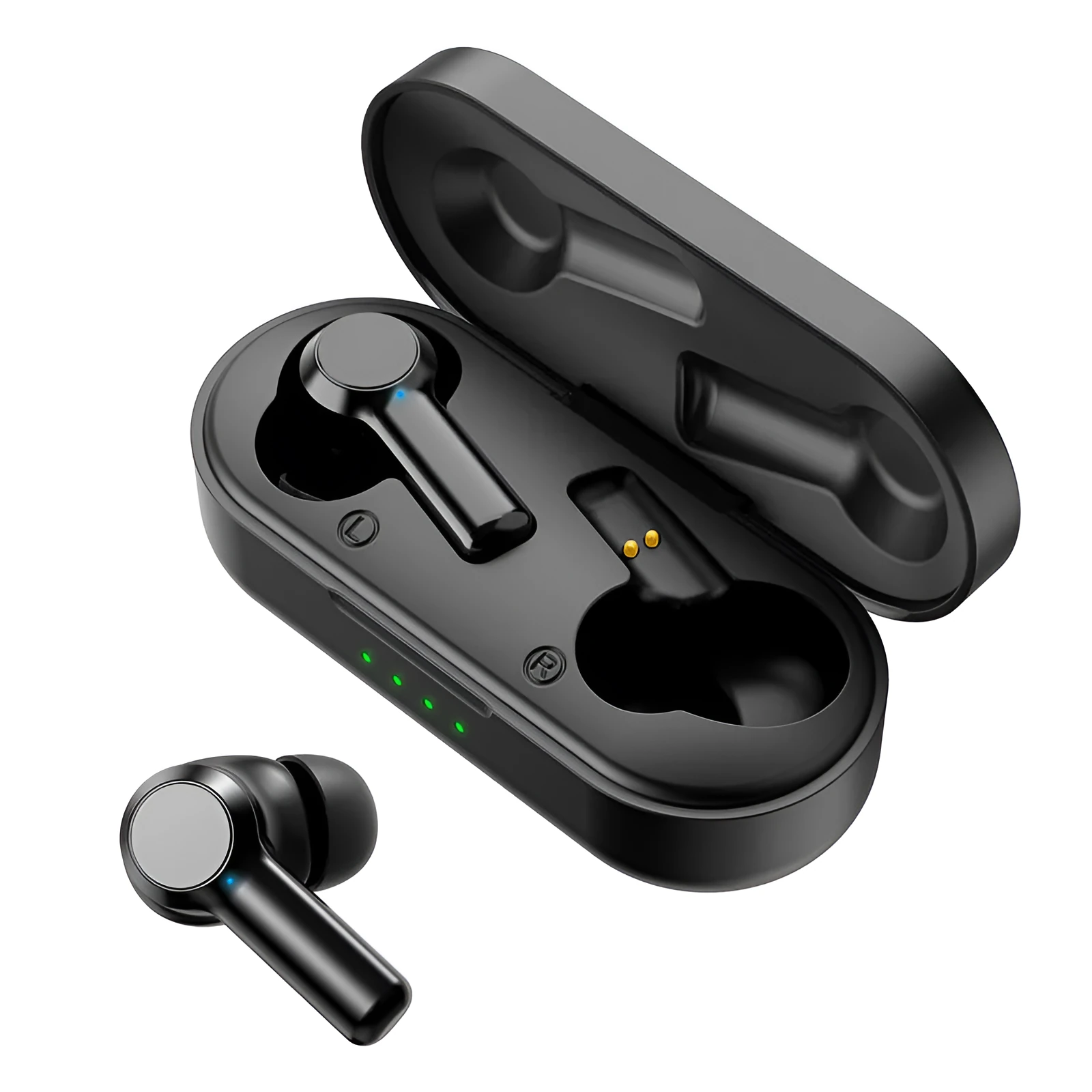Touch Sports W20 ANC Bluetooth headphones in black, with Type-C charging case and composite membrane speaker.
