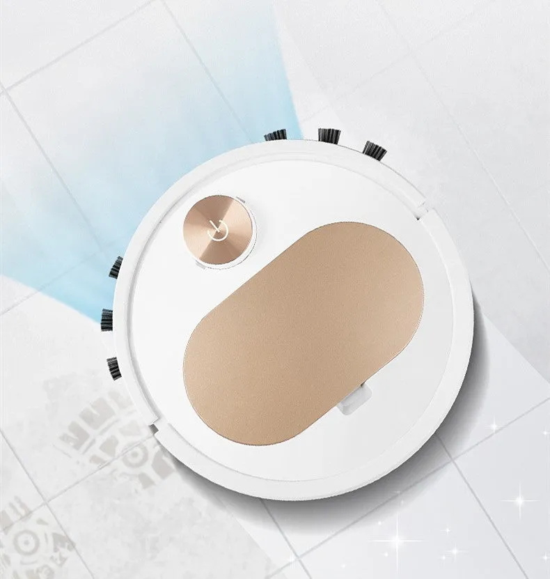 Gold robot vacuum cleaner for home with app and remote control, 35cm compact size