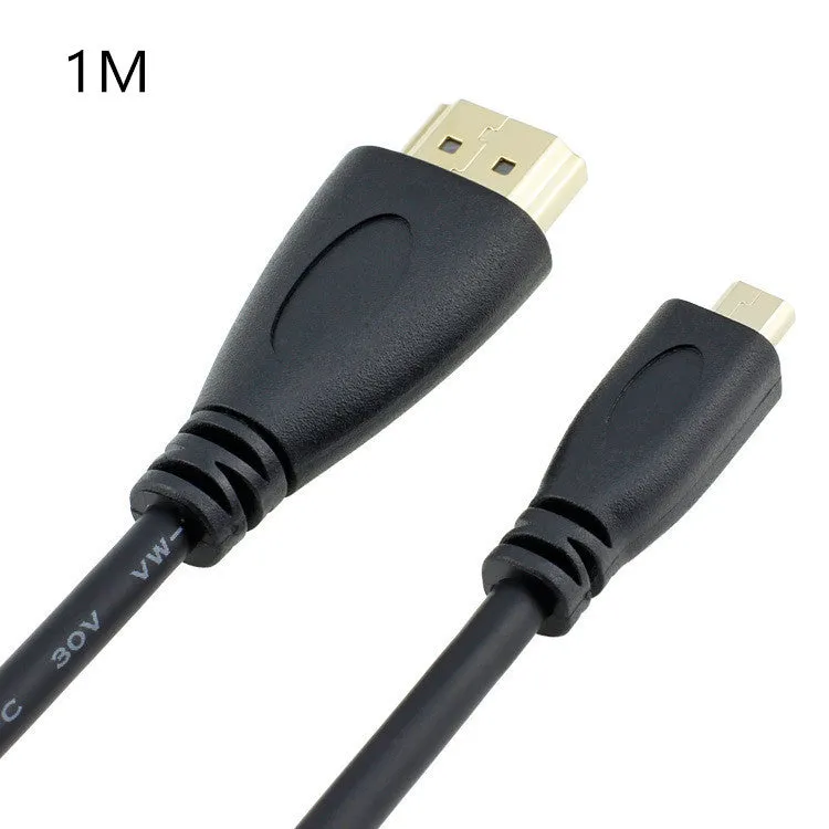 Black HDMI to HDMI cable 3 metres with gold-plated connectors for 4K and 3D devices