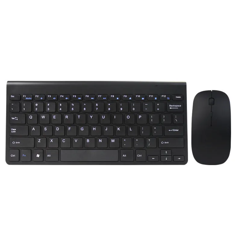 2.4G wireless keyboard and mouse set mute with USB receiver, black colour