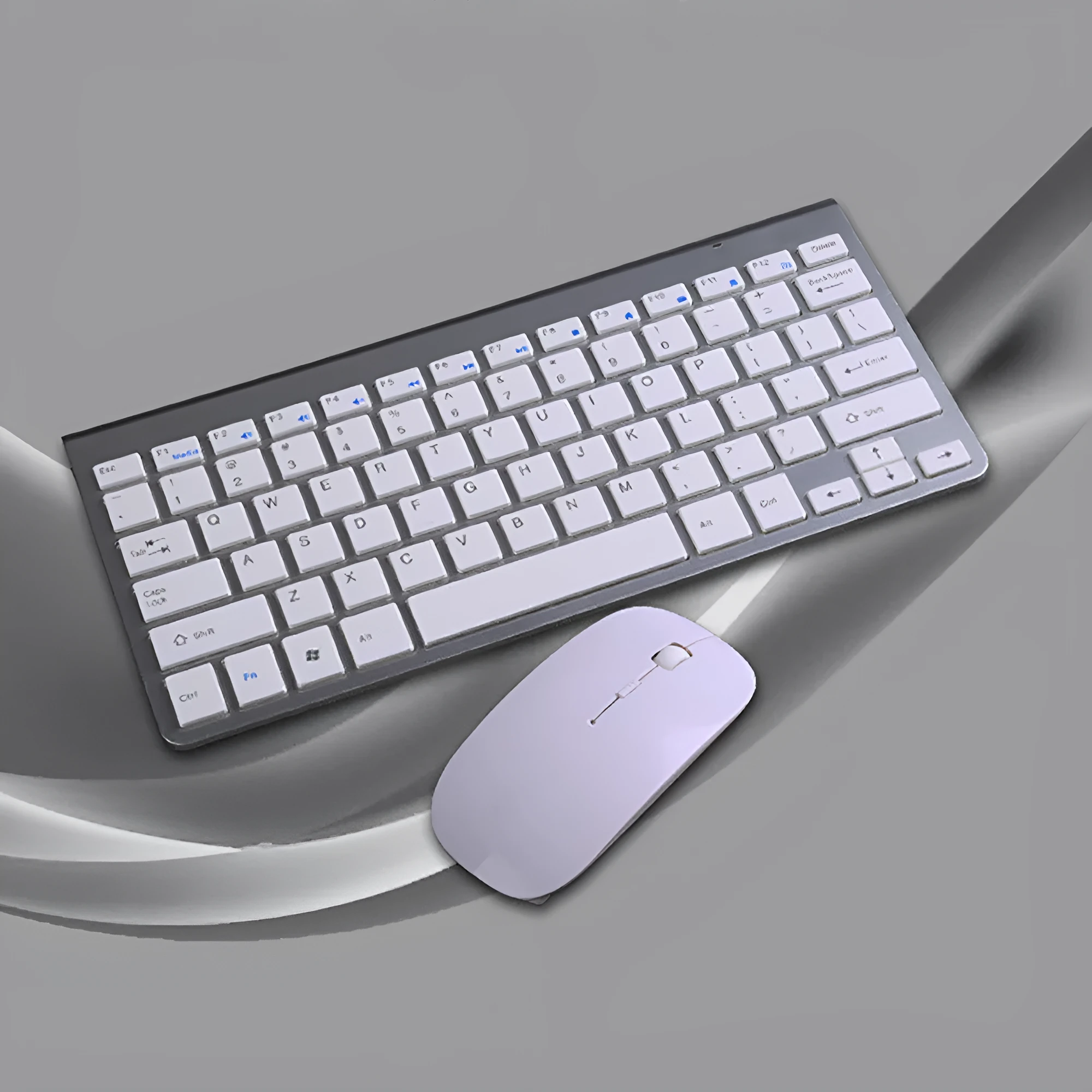 2.4G wireless keyboard and mouse set mute with USB receiver, black colour