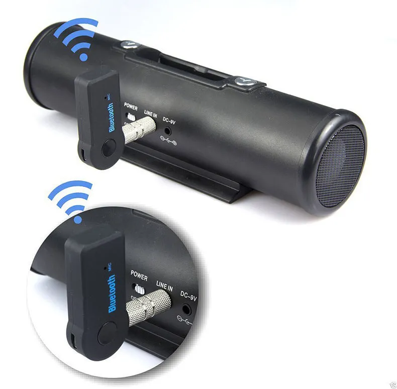 Bluetooth music receiver with 3.5mm audio plug and mini USB charging port