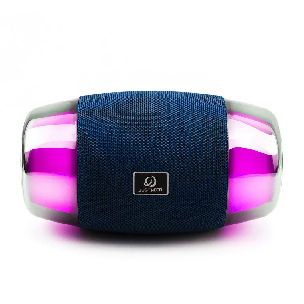 Wireless Bluetooth speaker subwoofer with ambient light, 198x110x106mm, blue cloth net grille