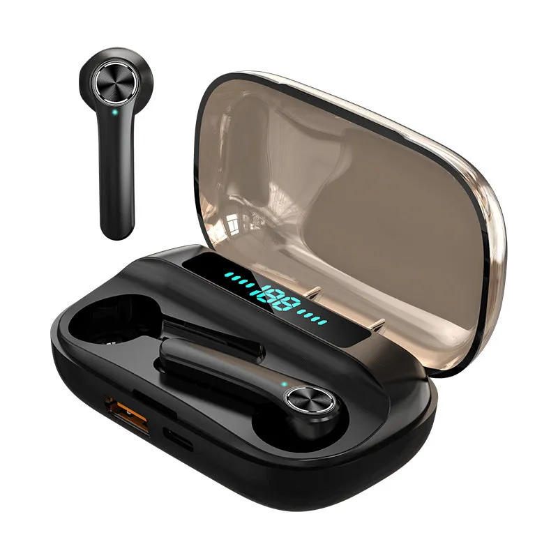 S3 5.0 Bluetooth headset with digital display and lossless noise reduction in black