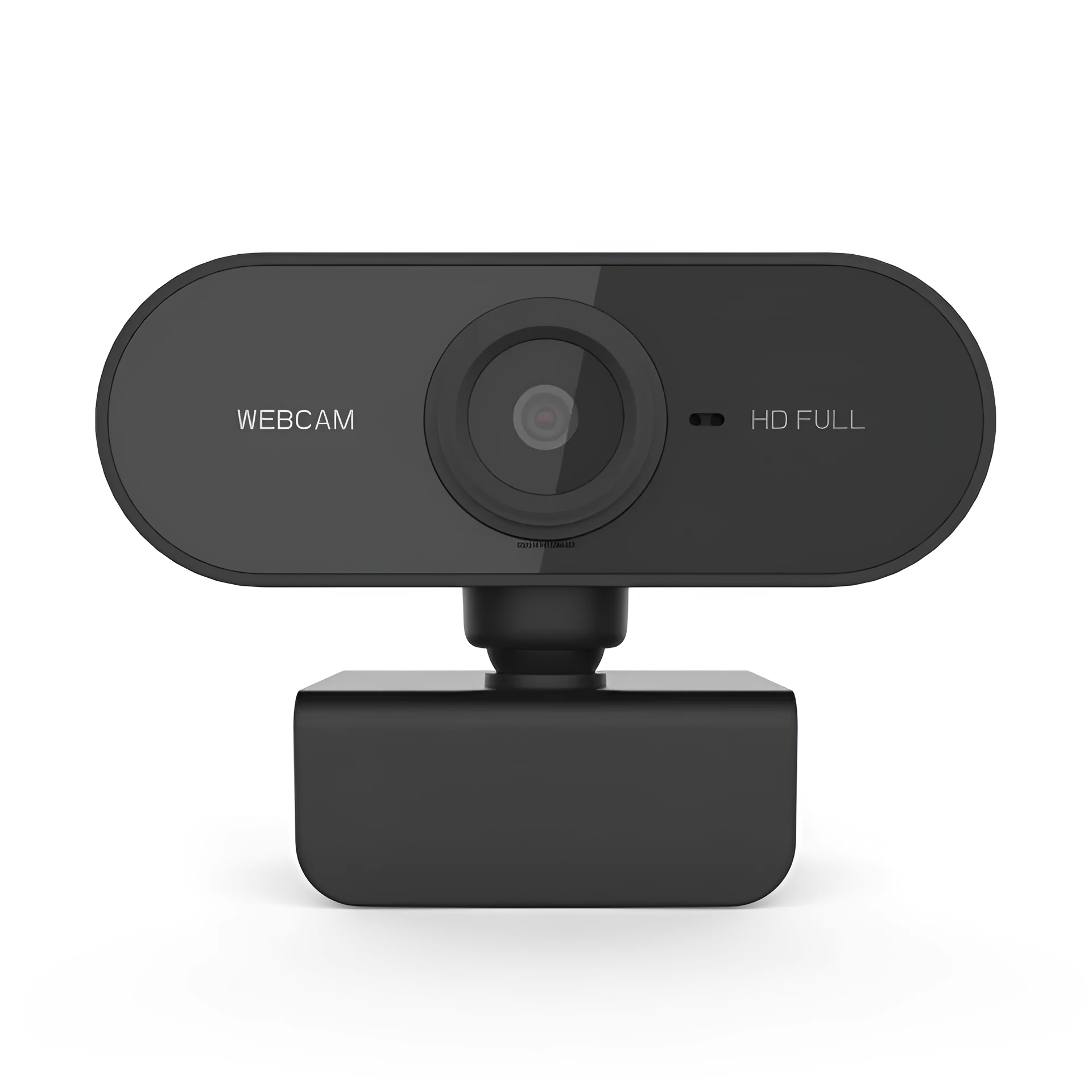 1080P HD USB webcam with plastic body, built-in microphone, and night vision for desktop use