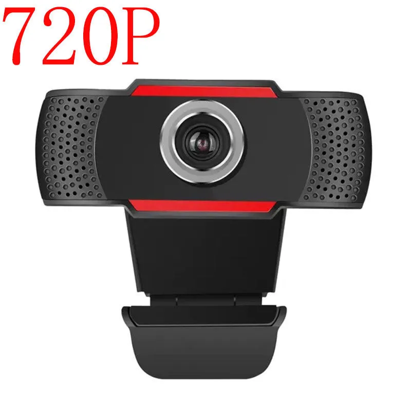 1080P HD USB webcam with plastic body, built-in microphone, and night vision for desktop use