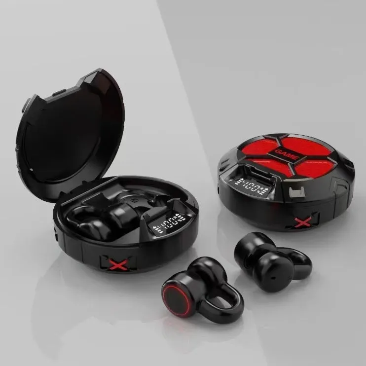 Wireless Bluetooth dual headphones in Classic Black with ear-mounted design and bilateral stereo