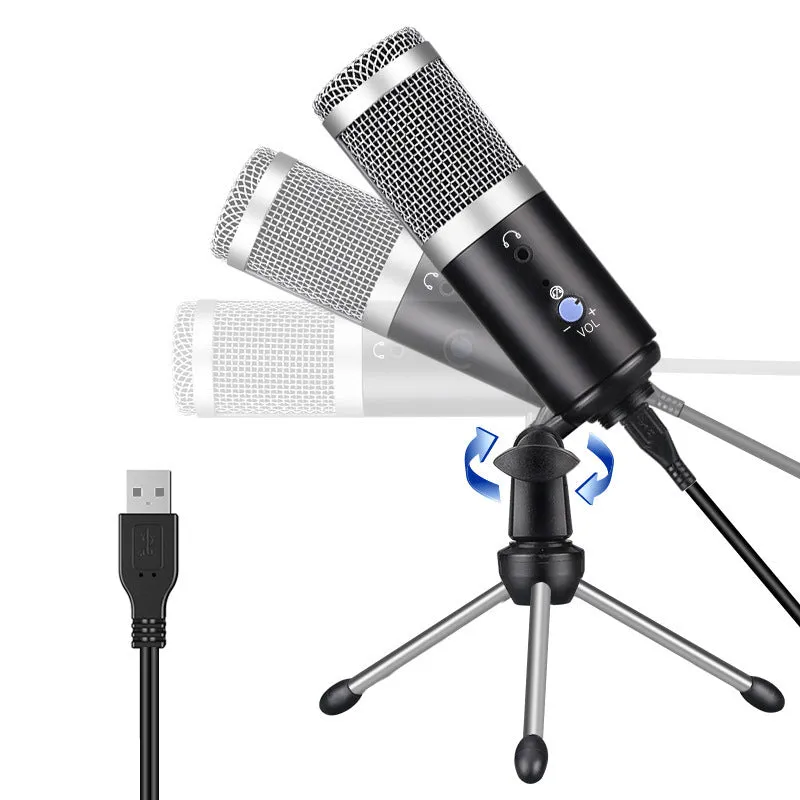 Wireless condenser microphone for podcast recording with cardioid pickup pattern, available in black and silver grey