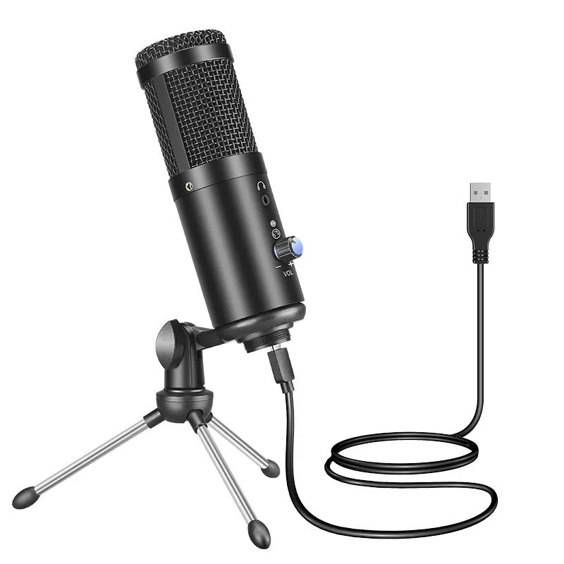Wireless condenser microphone for podcast recording with cardioid pickup pattern, available in black and silver grey