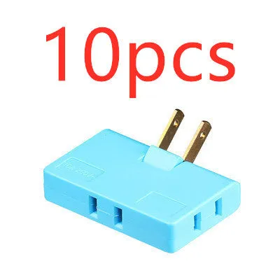 White US plug rotary head converter ultra-thin universal jack 36x36x50mm on white background