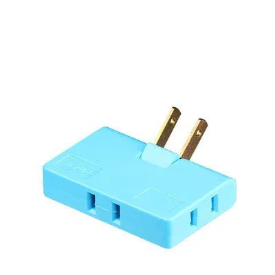 White US plug rotary head converter ultra-thin universal jack 36x36x50mm on white background