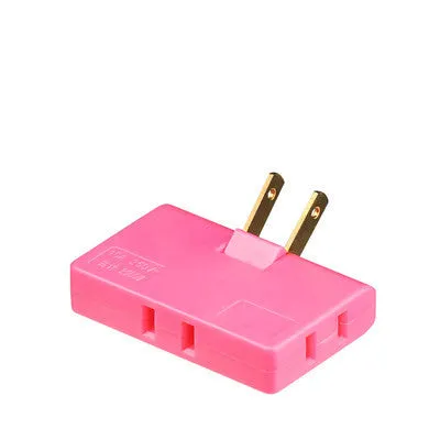 White US plug rotary head converter ultra-thin universal jack 36x36x50mm on white background