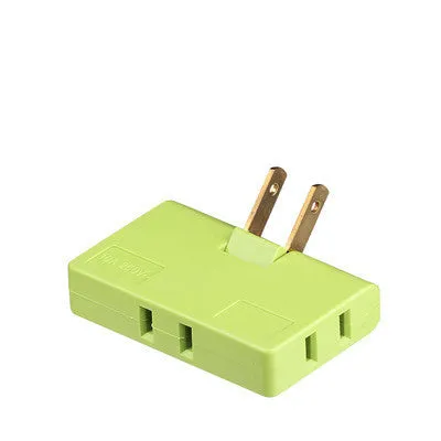 White US plug rotary head converter ultra-thin universal jack 36x36x50mm on white background