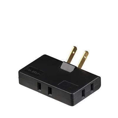 White US plug rotary head converter ultra-thin universal jack 36x36x50mm on white background