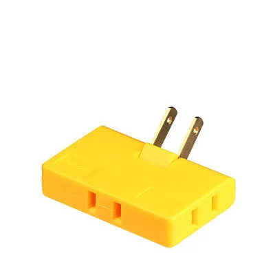 White US plug rotary head converter ultra-thin universal jack 36x36x50mm on white background
