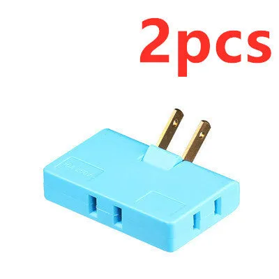 White US plug rotary head converter ultra-thin universal jack 36x36x50mm on white background