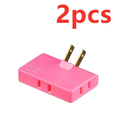 White US plug rotary head converter ultra-thin universal jack 36x36x50mm on white background