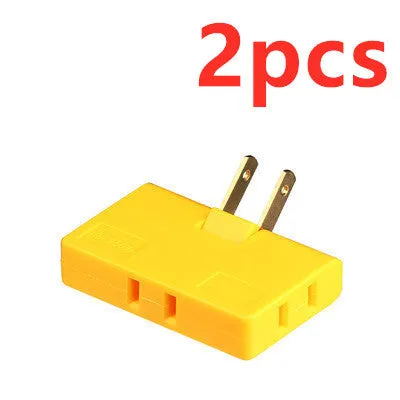 White US plug rotary head converter ultra-thin universal jack 36x36x50mm on white background