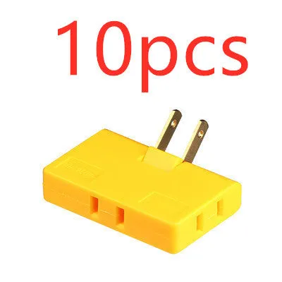 White US plug rotary head converter ultra-thin universal jack 36x36x50mm on white background